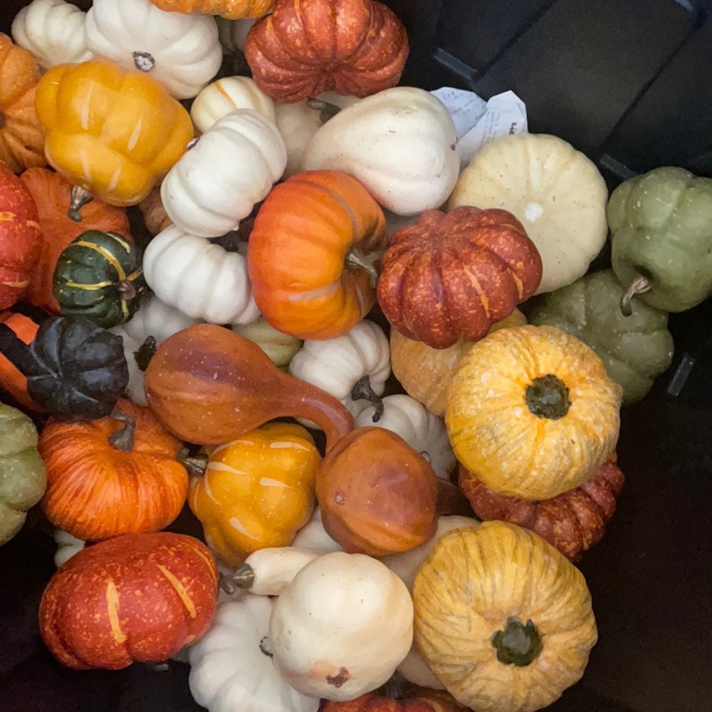 Beautiful painted faux pumpkins